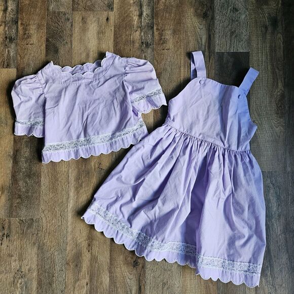 Vintage Alyssa Purple Dress & Matching Top Set Girls Size 7T - Picture 1 of 8